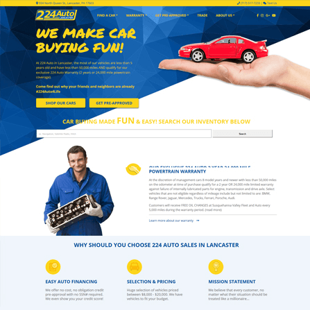 custom auto dealer website