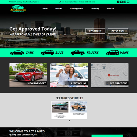 custom auto dealer website