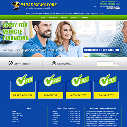 custom auto dealer website