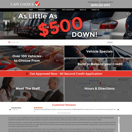 custom auto dealer website
